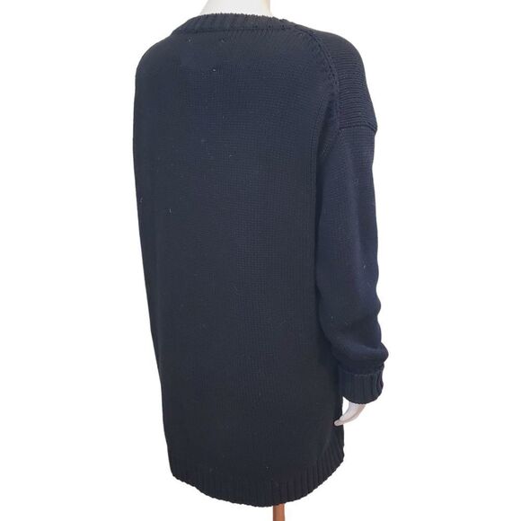 Zara Oversized Slouchy Longer Sweater Ballerina embroidered Ballet Abstract Sz M - Picture 8 of 11